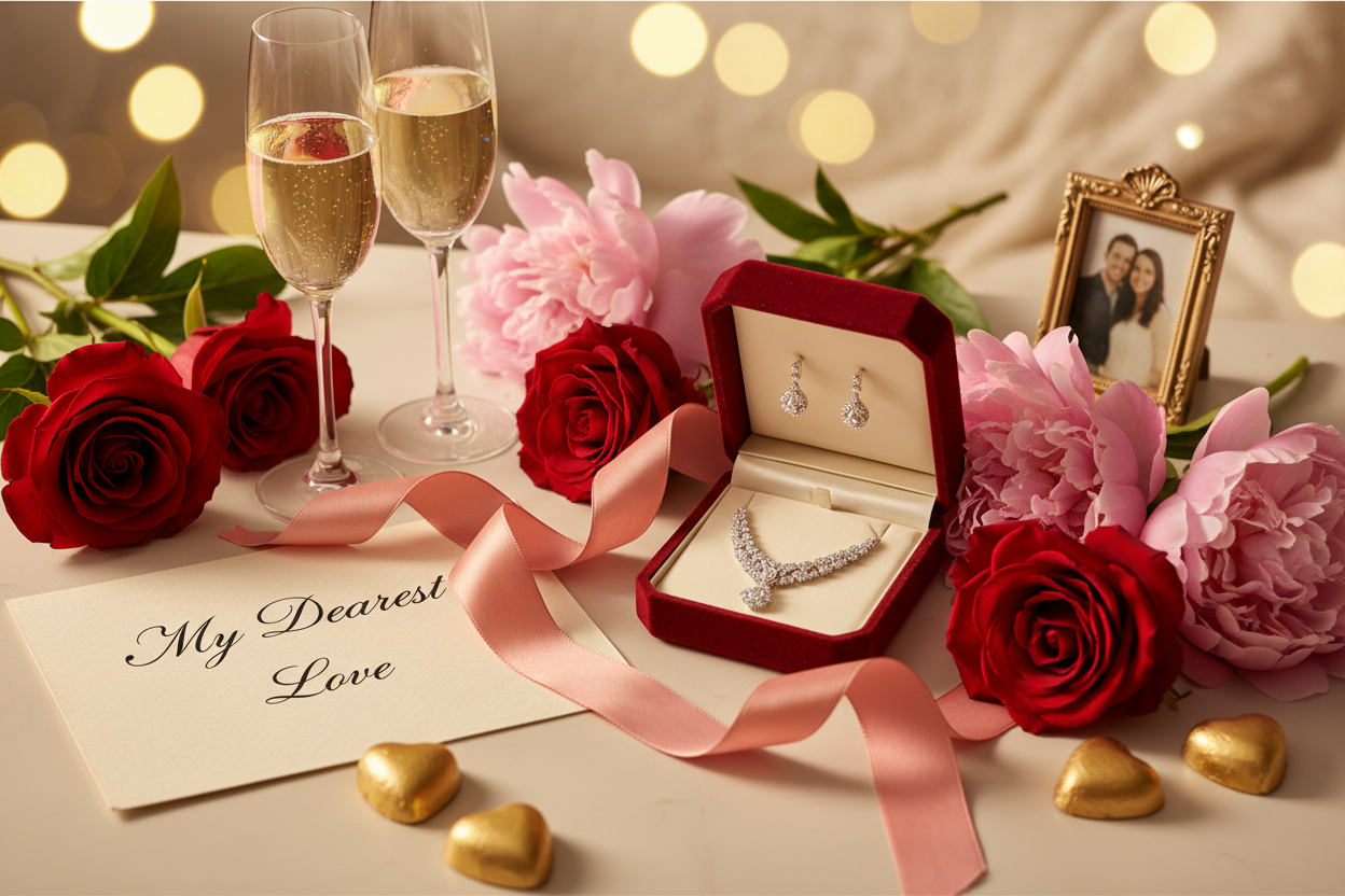 create a picture for a website that sells mostly valentines and anniversary presents